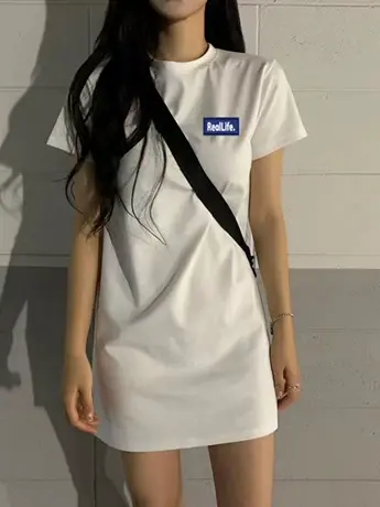 孕妇春夏装仿棉短袖t恤裙中长款韩版宽松休闲大码时尚百搭连衣裙商品大图