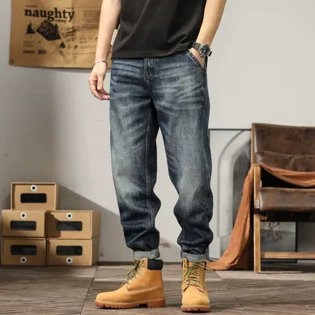 Modi Nick/摩帝尼克时尚潮流百搭男士牛仔裤宽松裤子直筒休闲牛仔商品大图