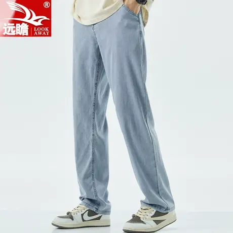 夏季薄款天丝牛仔裤男士宽松直筒阔腿大码休闲冰丝超薄长裤子男款商品大图