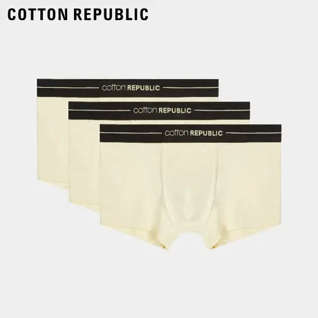 Cotton Republic/棉花共和国棉质无染色裸棉男士平角内裤图片