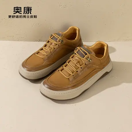 奥康男鞋春秋季青年时尚运动工装鞋男百搭系带软底舒适休闲鞋潮流图片