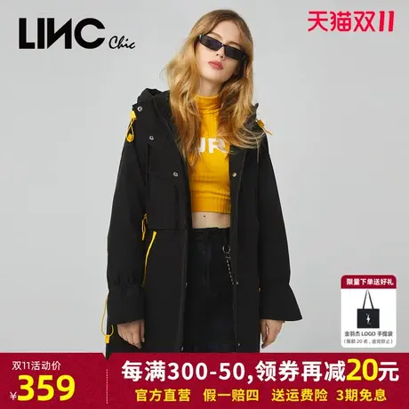 LINC金羽杰2023冬新款反季户外女款派克服中长款羽绒服女断码清仓商品大图