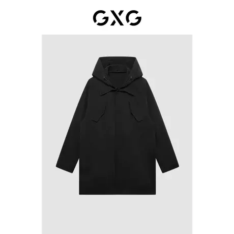 GXG男装 秋季时尚潮流休闲青年款黑色简约风衣GC108003H图片