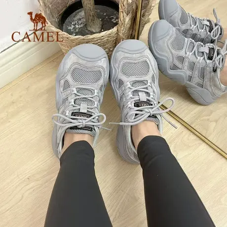 【好物体验专享】骆驼女鞋2024春季新款运动鞋厚底百搭丑萌休闲鞋商品大图