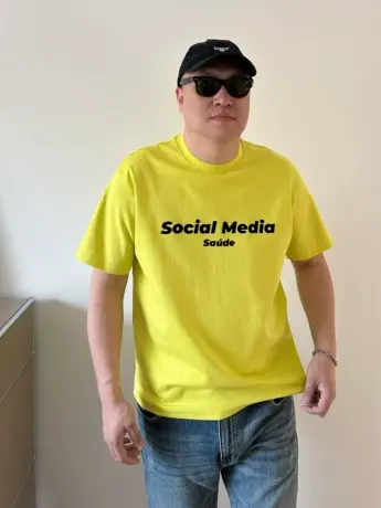 DAEVU夏季大码男装亮绿潮胖子大号加肥加大圆领男士短袖t恤半袖商品大图