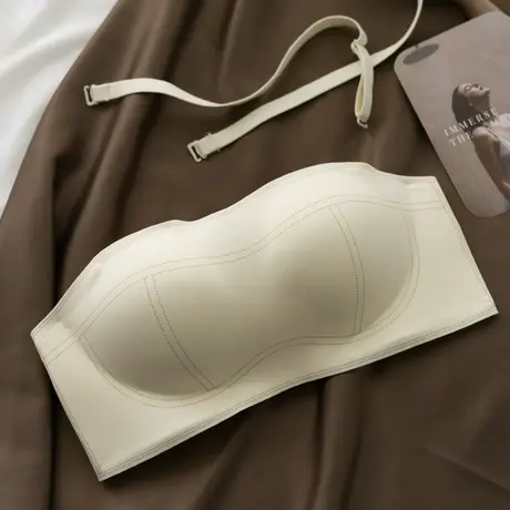 无痕内衣女防走光抹胸无肩带bra舒适聚拢无钢圈防下垂收副乳文胸商品大图