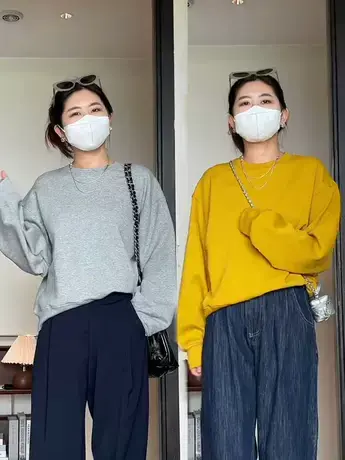 黄色卫衣女早秋女装欧洲站欧货宽松休闲洋气减龄小个子百搭上衣女商品大图