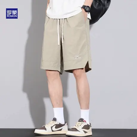 罗蒙冰丝短裤男士夏季薄款2025新款宽松直筒潮牌休闲速干五分裤子商品大图