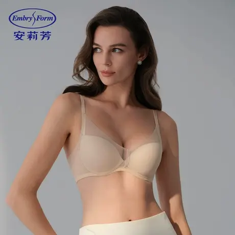 【氧气轻柔杯】安莉芳夏季薄款透气女士文胸大胸显小内衣EBW1028商品大图