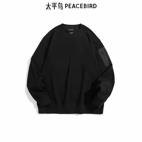 【商场同款】太平鸟男装重磅刺绣卫衣提花宽松休闲卫衣B2CRE4497图片