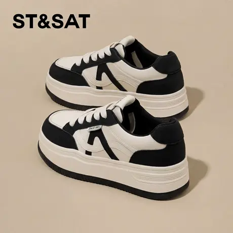 星期六厚底小白鞋女新款春季爆款增高时尚软底运动休闲板鞋子商品大图