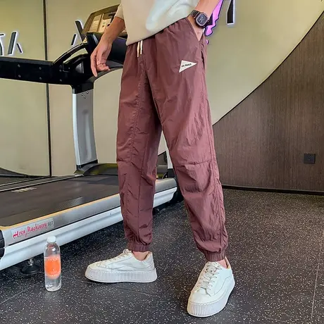 2023新款束脚休闲运动裤男秋季薄款休闲裤宽松个性潮牌小脚哈伦裤商品大图