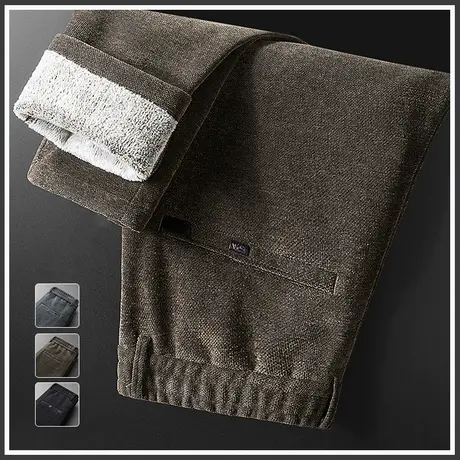 秋冬款加绒加厚抗寒防风休闲裤子冬季2023年新款男装保暖正装西裤商品大图