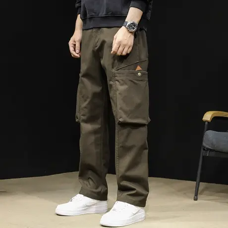 直筒休闲裤男2024新款潮牌宽松大码男士美式工装裤子春秋阔腿男裤商品大图