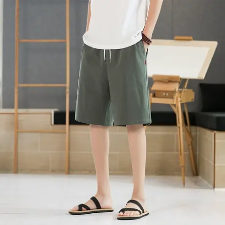 夏季薄款冰丝亚麻短裤男款宽松五分棉麻休闲ins男生爆款夏装男裤商品大图
