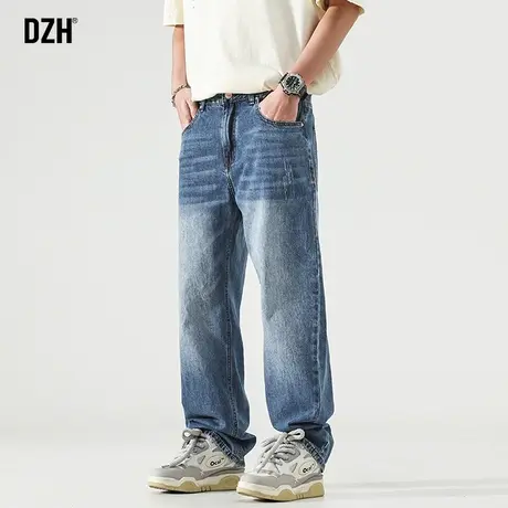 男士牛仔长裤男秋季休闲宽松直筒牛仔裤高街裤子潮牌痞帅男裤春夏商品大图