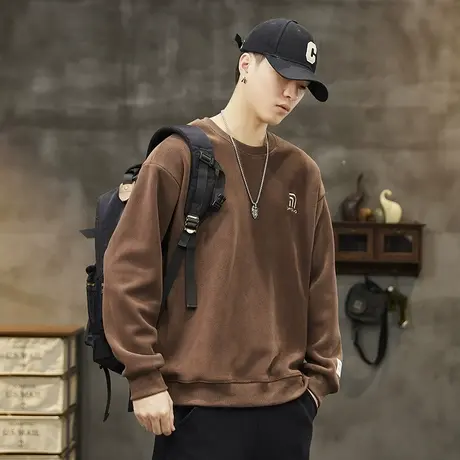 时尚潮流加绒男士卫衣大码重磅卫衣高档男士卫衣摇粒绒潮流卫衣商品大图