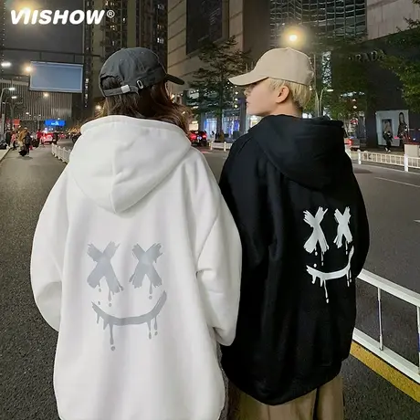 VIISHOW笑脸卫衣男生潮ins连帽宽松大码上衣帅气炸街网红潮牌外套商品大图