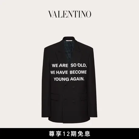 【新品】华伦天奴VALENTINO男士丝质双排扣