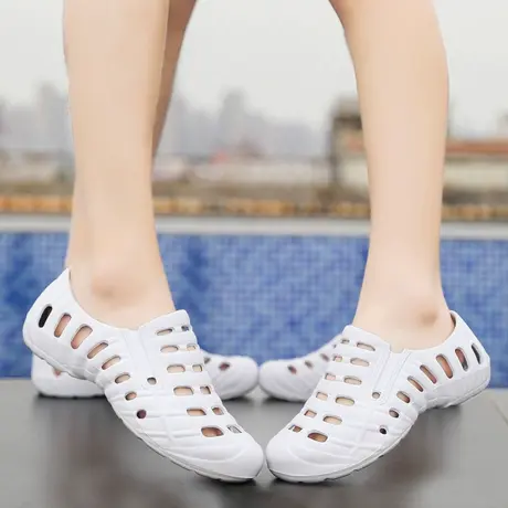 2023新款洞洞鞋女夏季包头拖鞋套脚运动护士一脚蹬轻便纯色懒人鞋商品大图