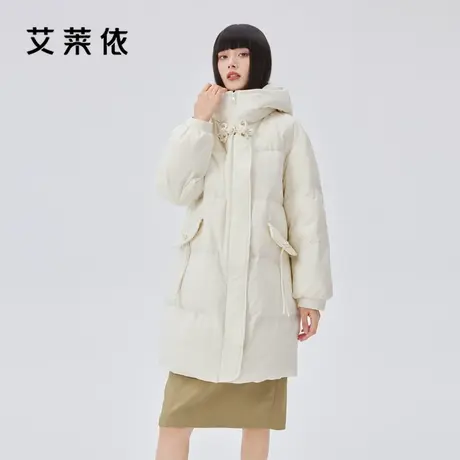艾莱依国风吉祥结羽绒服女款设计感盘扣2022年新款长款冬季外套商品大图