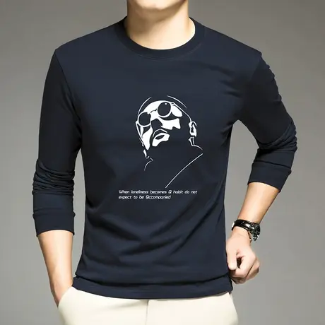 重磅纯棉长袖t恤男卫衣加绒加厚内搭圆领打底衫摇粒绒全棉秋衣服图片