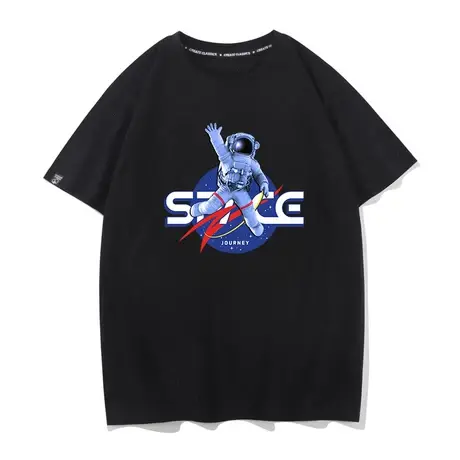 SPACE X 太空旅行未来感男士t恤短袖学生上衣半袖宇航员潮流体恤商品大图