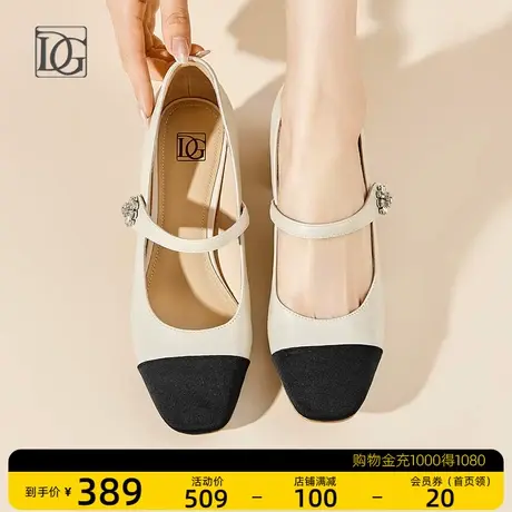 法式羊皮小香风玛丽珍鞋女春季2023年新款优雅真皮单鞋英伦风皮鞋图片