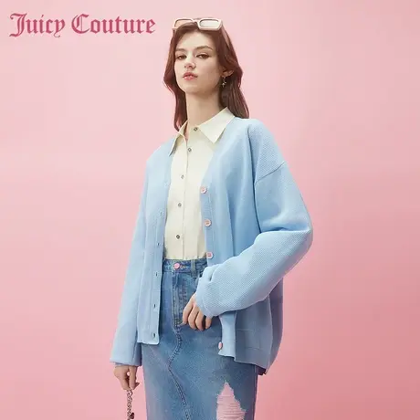 Juicy Couture橘滋2024早春日穿搭新款纽扣肌理针织女式气质外套图片