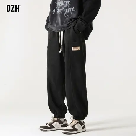 男士美式高街裤子男潮牌痞帅男裤束脚裤嘻哈裤休闲长裤宽松运动裤商品大图