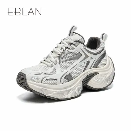 EBLAN/伊伴厚底老爹鞋女2025春季新款舒适百搭增高炸街休闲运动鞋商品大图