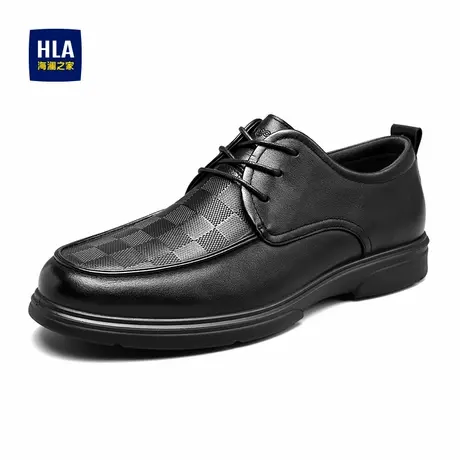 HLA/海澜之家男鞋新款春季流行真皮百搭商务德比鞋休闲耐磨男皮鞋商品大图