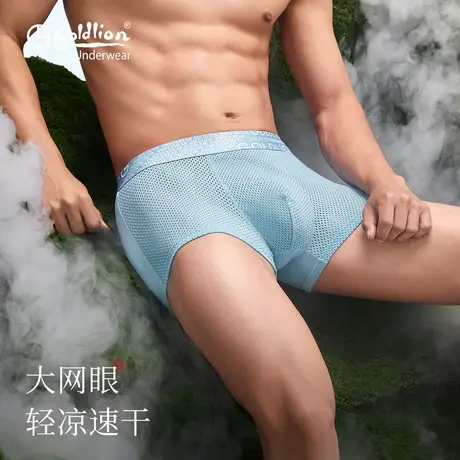 金利来网眼透气男士内裤莫代尔冰丝无痕夏季薄款抑菌运动透气短裤商品大图