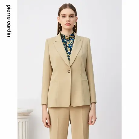 商场同款【皮尔卡丹女装】秋冬卡其色西服上衣短外套【专柜正品】图片