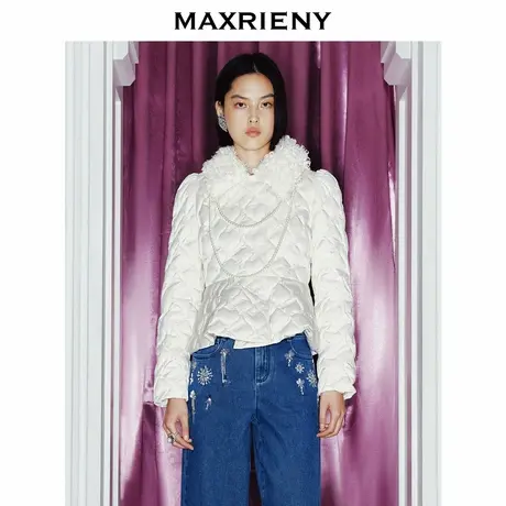 【奥莱】MAXRIENY立体菱格短款羽绒服图片