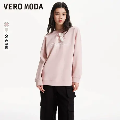 Vero Moda奥莱卫衣女春秋新款oversize落肩袖简约甜美休闲上衣商品大图