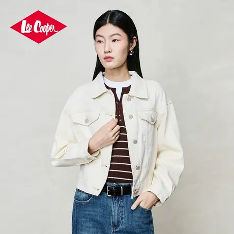 Lee Cooper孟子义代言牛仔外套女2025新款秋季宽松翻领夹克外套商品大图