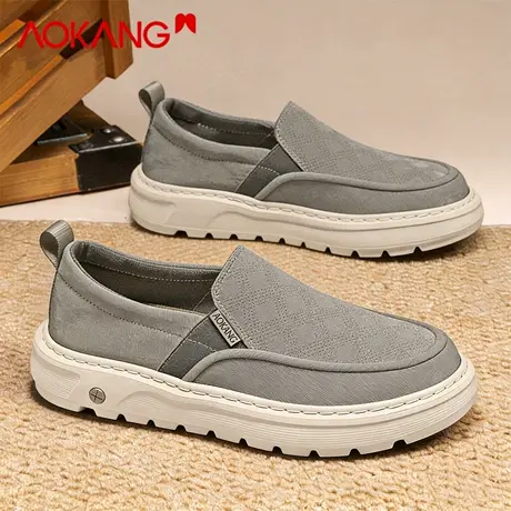 奥康一脚蹬男鞋2026新款春季透气布鞋软底懒人鞋男轻便百搭休闲鞋商品大图