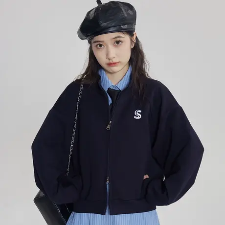 尔给短款上衣百搭开衫拉链高级感超好看外套女小个子春秋2023新款商品大图