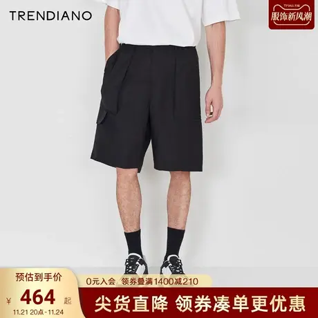 TRENDIANO官方直筒工装休闲短裤透气百搭五分裤男潮2023新款夏季商品大图