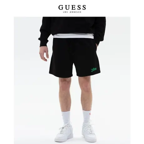 GUESS男士舒适宽松时尚简约百搭针织运动短裤-M3PD26K2Q40商品大图