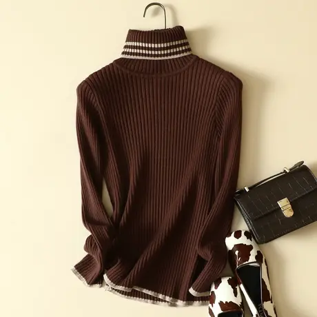 高领毛衣打底衫女士内搭秋冬2023年新款加厚爆款洋气百搭针织上衣商品大图
