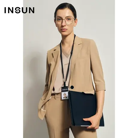 INSUN恩裳夏季OL七分袖薄款西装外套图片