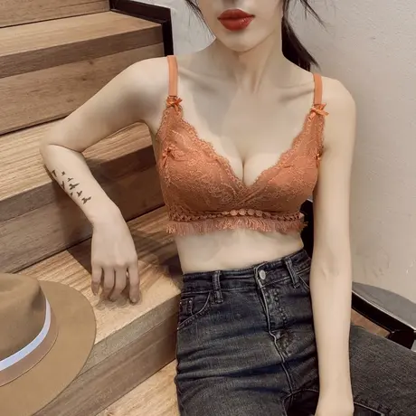 小胸显大 荷韵阁性感小胸聚拢无钢圈内衣套装蕾丝上托调整型文胸图片
