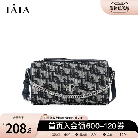 新年礼物Tata他她复古斜挎圆筒包气质百搭单肩包女2023春X3050AX3图片