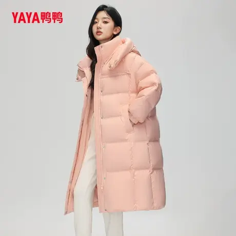 鸭鸭长款羽绒服加厚2023冬季新品宽松立领连帽宽松保暖外套J图片