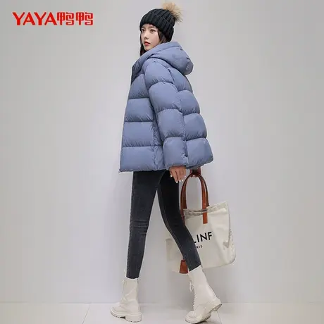 鸭鸭羽绒服女冬季短款面包服时尚休闲鸭绒外套商品大图
