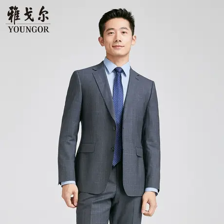 雅戈尔 商场同款男蓝灰抗皱系列套西YOTX222701HJA上衣商品大图