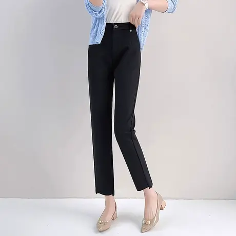 高腰垂感春秋西裤女工作裤黑色西装裤上班职业显瘦正装工装直筒裤图片