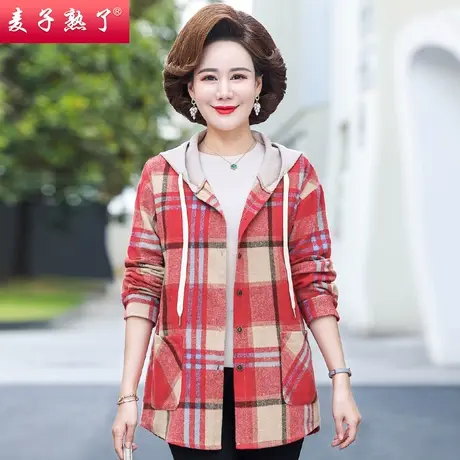 2023新款妈妈春装洋气短款外套中年女时尚中老年休闲夹克上衣外套商品大图